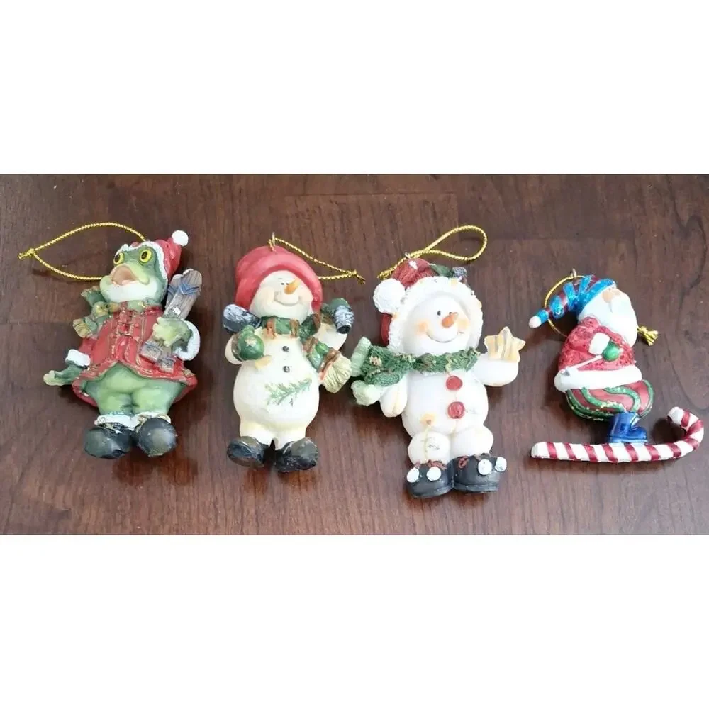 Vintage Christmas Ornaments Set of 4